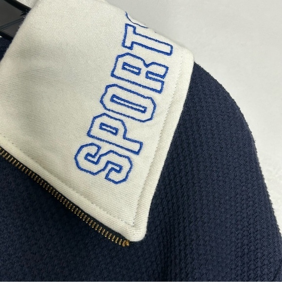 Vintage 1970s Mondi Sports Textured Sporty Rich Navy Track Suit women’s XL - Picture 6 of 14